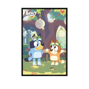 Bluey Duo Framed Poster 14 x 22 Kids Room Cartoon Wall Art Decor